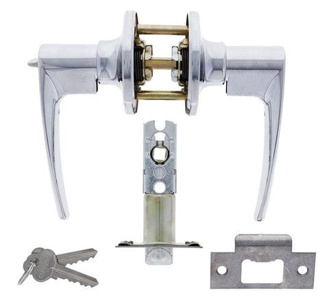 Carbine Kingston SL7000 Tiebolt Standard Entrance Lever set, C4 Keyed to Differ, Display Pack, Chrome Plate - primehardware