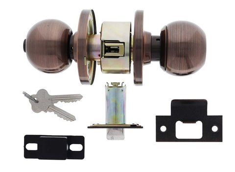 Carbine Epsom 3000 Cylindrical Entrance set, 60mm backset, C4 Keyed to Differ, Boxed, Antique Bronze - primehardware