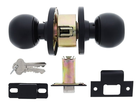 Carbine Epsom 3000 Cylindrical Double Cylinder Classroom set, 70mm backset, C4 Keyed to Differ, Boxed, Matte Black - primehardware