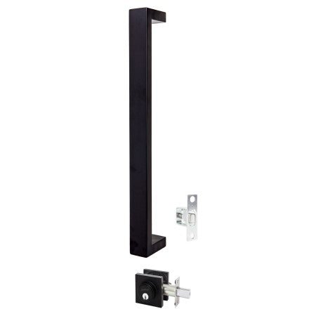 Gainsborough Oblong 450mm Pull Handle Entrance Set Matte Black OBL450PHENTMBK - primehardware