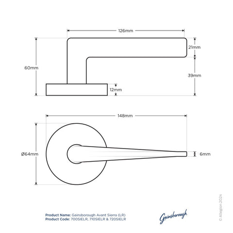 Gainsborough Avant QuickFix Sierra Passage Lever Set Satin Brass