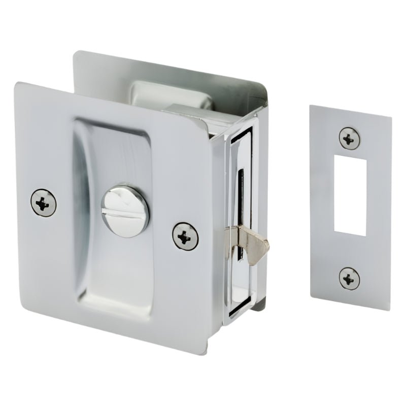 Gainsborough Privacy Sliding Cavity Set Rectangular Satin Chrome 393SCS - primehardware