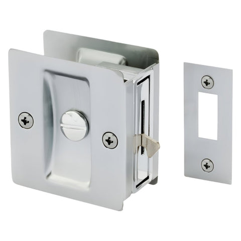 Gainsborough Privacy Sliding Cavity Set Rectangular Satin Chrome 393SCS - primehardware