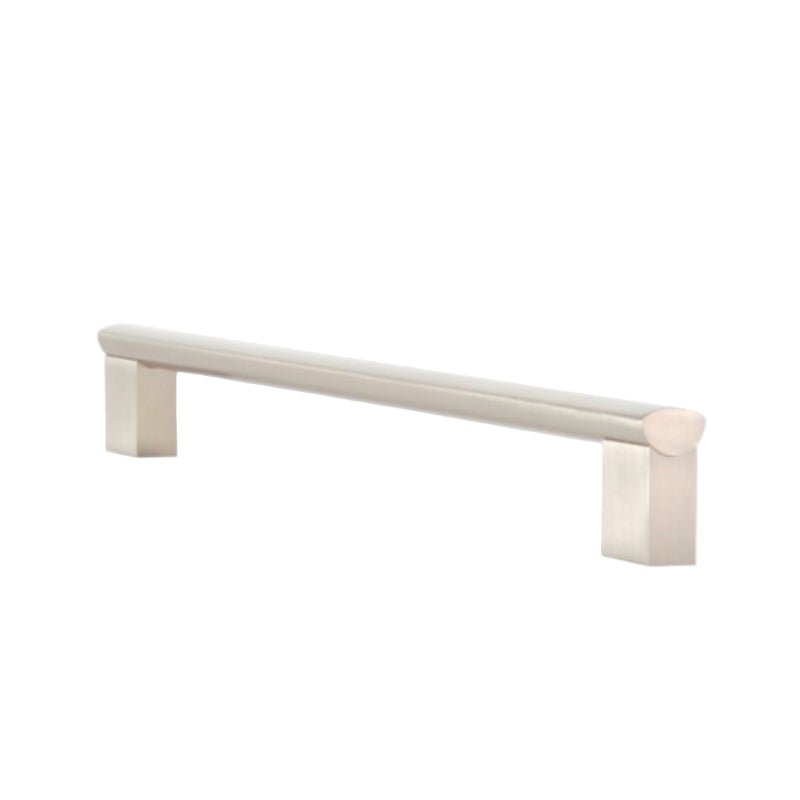 White cabinet handle on a white background