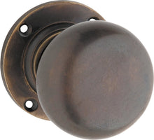 Tradco Door Knob Victorian Style Solid Brass Round Rose Pair