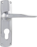 TRADCO RETRO LEVER DOOR HANDLE ON RECTANGULAR BACKPLATE CHROME PLATED