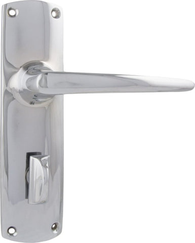 TRADCO RETRO LEVER DOOR HANDLE ON RECTANGULAR BACKPLATE CHROME PLATED