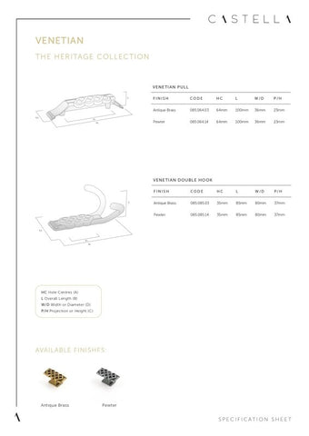 CASTELLA VENETIAN KITCHEN CABINET HANDLE 128MM