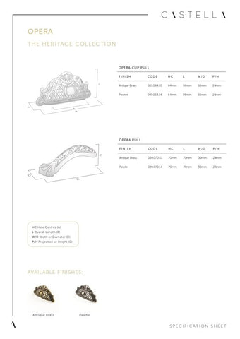 CASTELLA HERITAGE OPERA CUP PULL 64MM