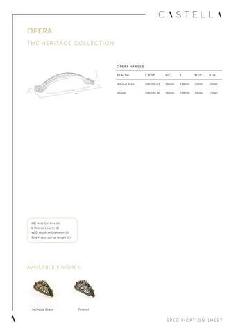 CASTELLA HERITAGE OPERA CUP PULL 64MM