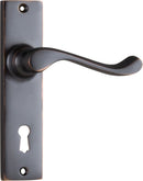 TRADCO FREMANTLE DOOR LEVER HANDLE ON RECTANGULAR BACKPLATE