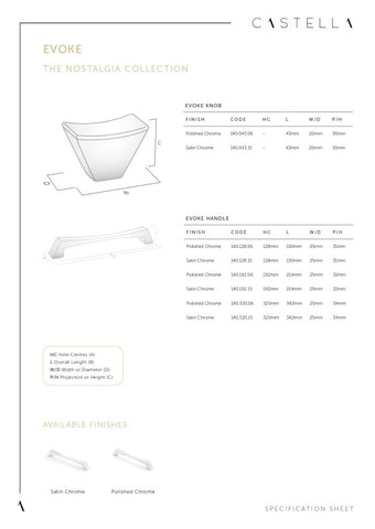 CASTELLA NOSTALGIA EVOKE CABINET KNOB 43MM