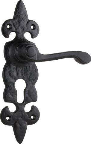 TRADCO STRATFORD LEVER DOOR HANDLE ON BACKPLATE MATT BLACK