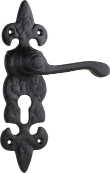 Tradco Stratford Lever Door Handle on Backplate | Matt Black