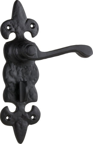 TRADCO STRATFORD LEVER DOOR HANDLE ON BACKPLATE MATT BLACK