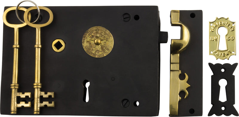 TRADCO CARPENTERS LOCK MATT BLACK LEFT HAND 182X128MM