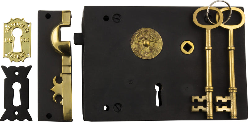 TRADCO CARPENTERS LOCK MATT BLACK RIGHT HAND 182X128MM
