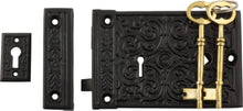 Tradco Ornate Rim Lock Matt Black 130x90mm