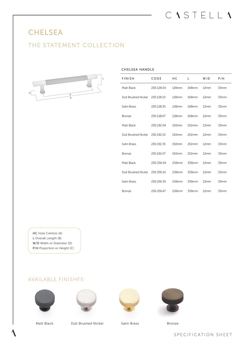 CASTELLA CHELSEA CABINET HANDLE