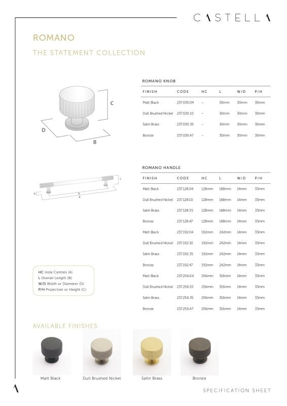 CASTELLA STATEMENT ROMANO APPLIANCE PULL 352MM