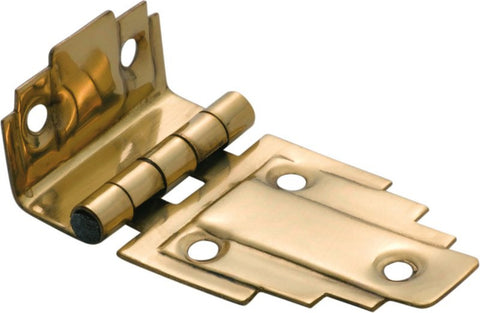 Tradco Deco Offset Hinge (Stepped) SB Polished Brass 63x32mm