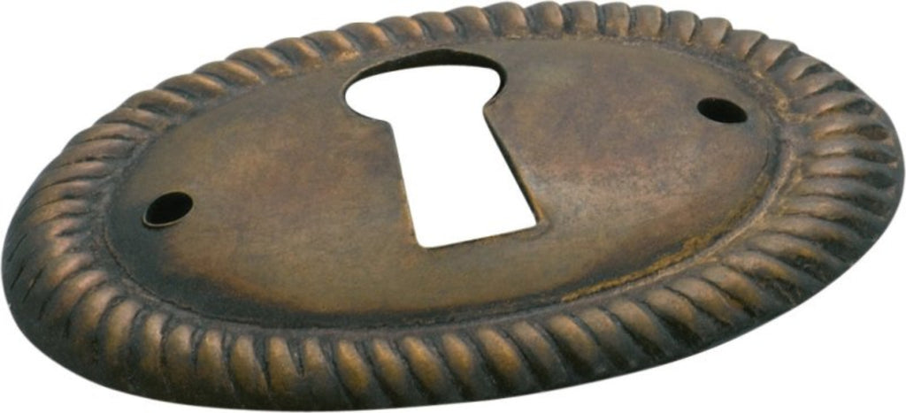 Tradco Escutcheon SB Antique Brass 40x30mm