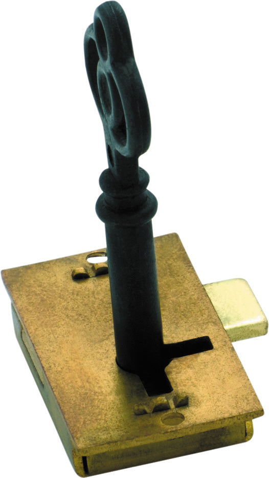 Tradco Cupboard Lock Brass H38xW20mm