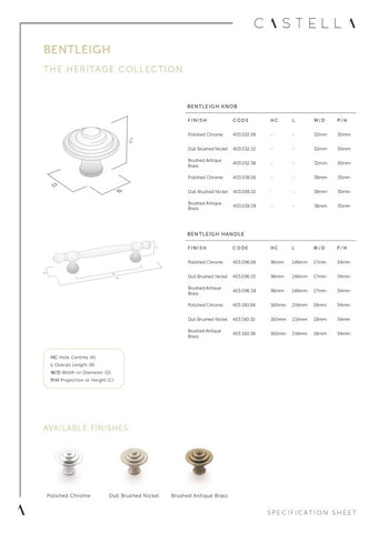 Castella Bentleigh Cabinet Knob