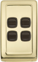 TRADCO SWITCH ROCKER 4 GANG 72X115MM