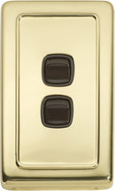 TRADCO SWITCH ROCKER 2 GANG 72X115MM