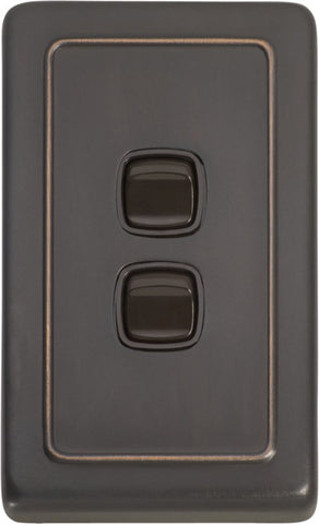 TRADCO SWITCH ROCKER 2 GANG 72X115MM