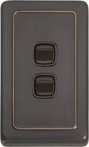 TRADCO SWITCH ROCKER 2 GANG 72X115MM