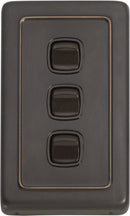 TRADCO SWITCH ROCKER 3 GANG 72X115MM