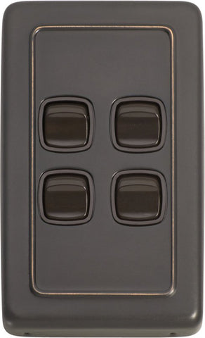 TRADCO SWITCH ROCKER 4 GANG 72X115MM