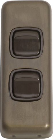 TRADCO SWITCH ROCKER 2 GANG 30X82MM