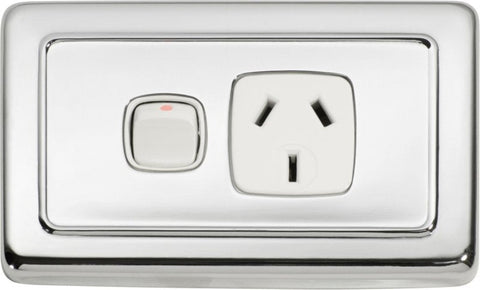 TRADCO SINGLE POWER POINT 115X72MM