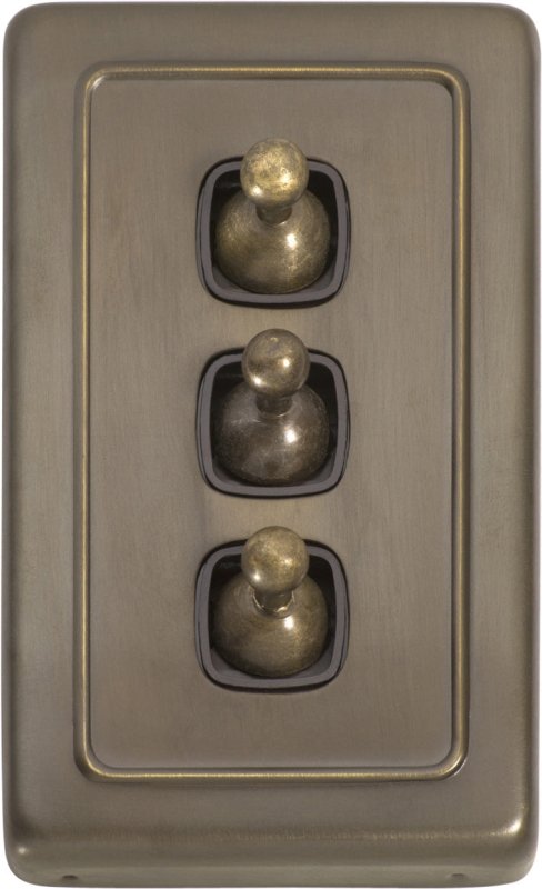 Tradco Switch Toggle 3 Gang 72x115mm