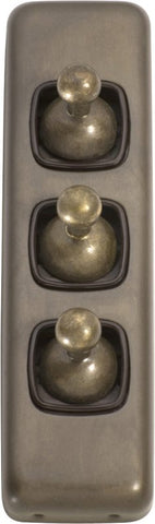 Tradco Switch Toggle 3 Gang 30x82mm