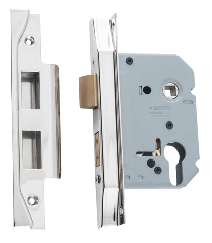 TRADCO REBATED EURO MORTICE LOCK BACKSET 57MM