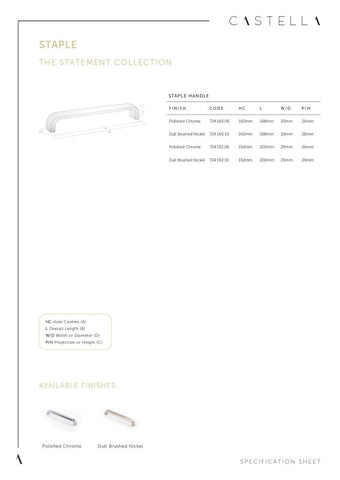 Castella Statement Staple Cabinet Handle