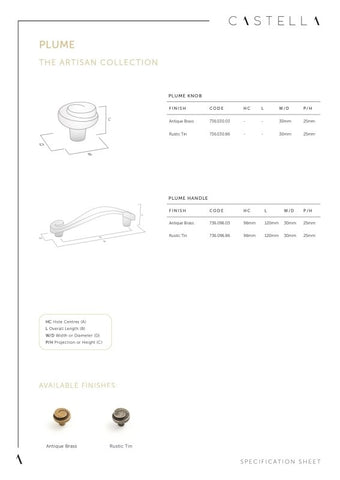 Castella Plume Cabinet Handle