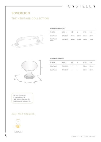 Castella Heritage Sovereign Cabinet Handle 96mm