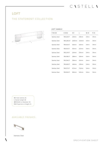 Castella Statement Loft Handle Stainless Steel