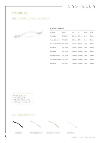 Castella Contour Rondure Cabinet Handle