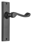 TRADCO FREMANTLE DOOR LEVER HANDLE ON RECTANGULAR BACKPLATE