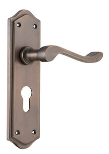 Tradco Henley Solid Brass Door Lever | Long Backplate, 6 Finishes