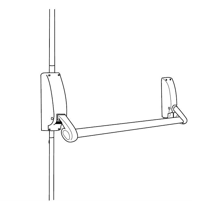 BRITON PANIC BAR SINGLE DOOR WITH DOGGING SILVER B376E-D/SE