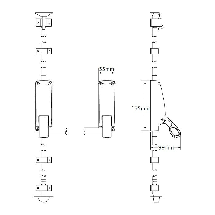 BRITON PANIC BAR SINGLE DOOR WITH DOGGING SILVER B376E-D/SE