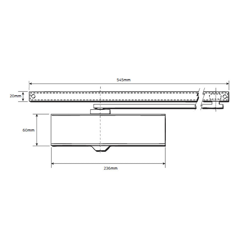 BRITON BNT-1120B-T-SE ADJUSTABLE 1-3 TRACK ARM CLOSER BACK CHECK