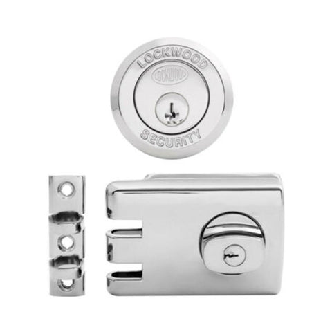 LOCKWOOD 355 DOUBLE CYLINDER DEADLOCK SATIN CHROME PEARL FOR TIMBER & METAL FRAME 355NSP - primehardware